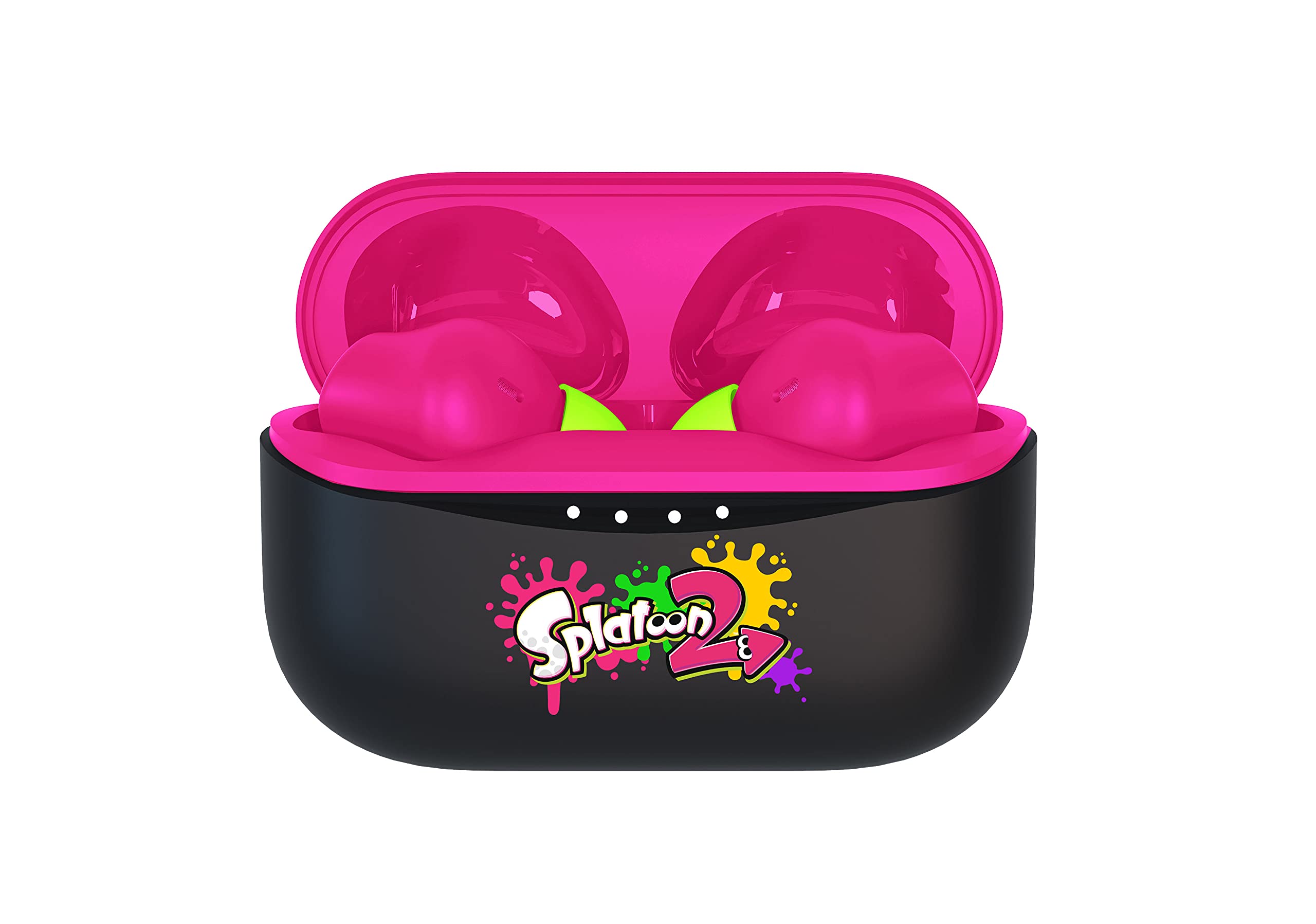 Écouteurs Bluetooth V5.0 sans fil Splatoon 2 d'OTL Technologies pour enfants avec boîtier de chargement - Noir/Rose Écouteurs Bluetooth V5.0 sans fil Splatoon 2 d'OTL Technologies pour enfants avec boîtier de chargement - Noir/Rose